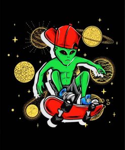 Skater Alien paint by number