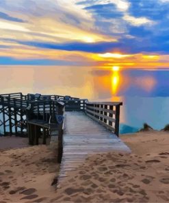 Sleeping Bear National Lakeshore Sunset paint by number