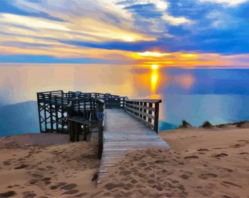 Sleeping Bear National Lakeshore Sunset paint by number