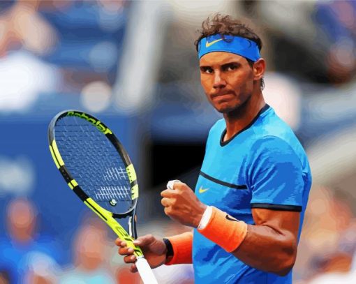 Spanish Tennis Player Rafael Nadal paint by numbers