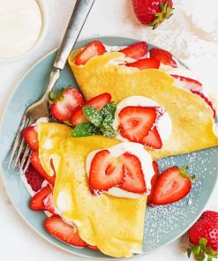 Straberry Crepes With Cream Cheese paint by numbers