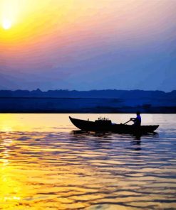 Sunrise On The Ganges River paint by number