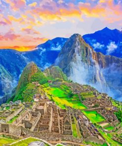 Sunset At Machu Picchu paint by number