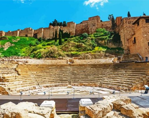 Teatro Romano Malaga paint by numbers