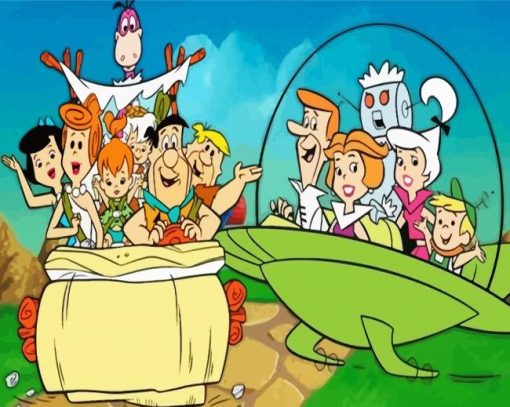 The Flinstones Cartoon Families paint by numbers