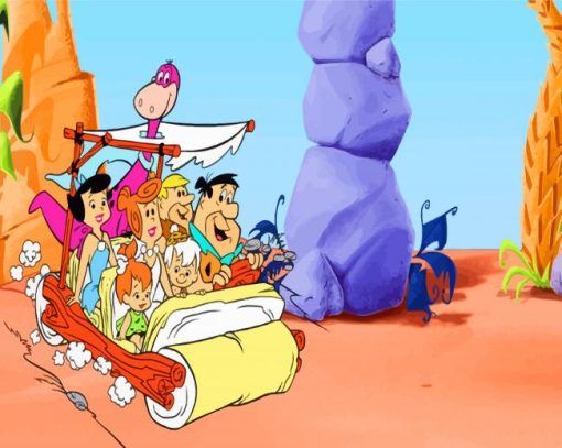 The Flinstones Family Art paint by numbers