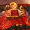 Three Sisters Reading Book paint by number