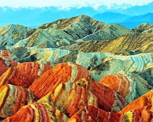 Vinicunca Mountain Peru paint by number