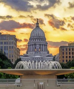 Wisconsin State Capitol Madison Building paint by number