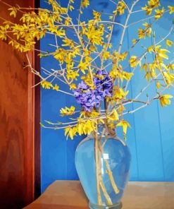 Yellow Forsythia Vase paint by number