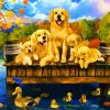 Adorable Dogs And Ducks paint by number