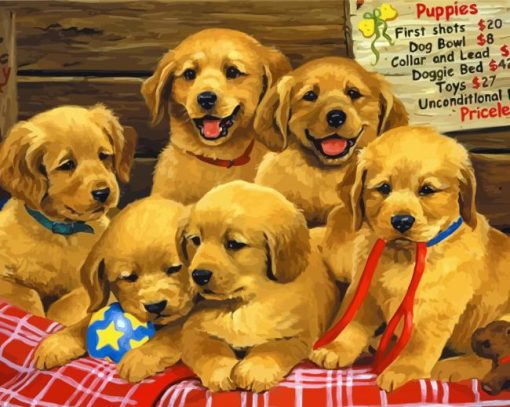 Adorable Puppies paint by number