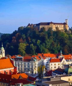 Aesthetic Ljubljana Castle paint by numbers