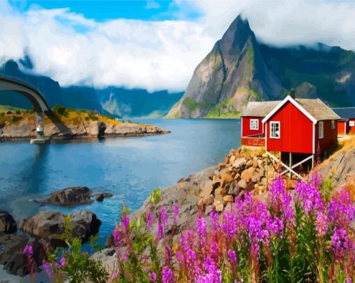 Aesthetic Lofoten Norway paint by numbers