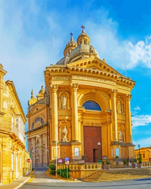 Aesthetic Rotunda St John Baptist Church Gozo paint by number