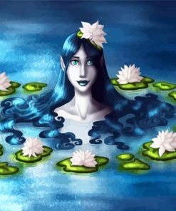 Aesthetic Naiad In The Water paint by number