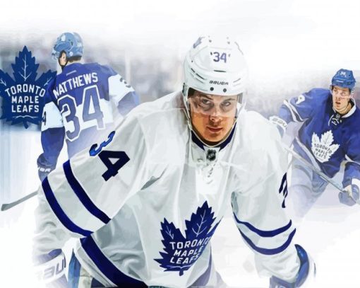 Auston Matthews Toronto Maple Leafs paint by numbers