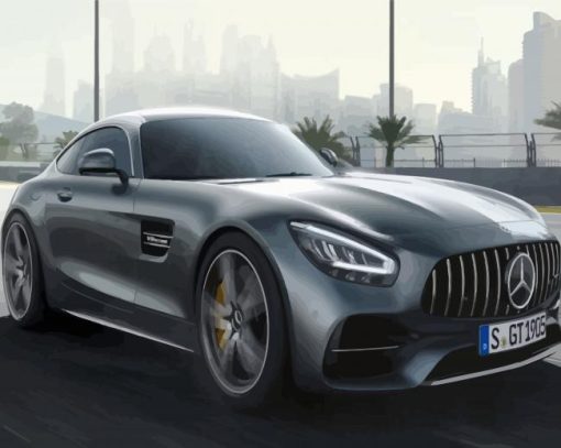 Black Mercedes Amg Gt Car paint by number