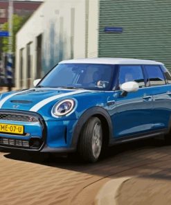 Blue Mini Cooper paint by number