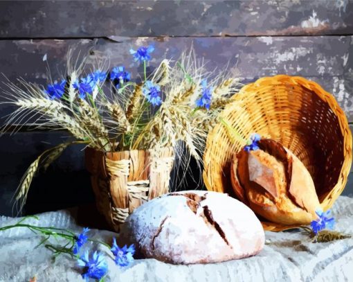 Bread Still Life paint by number