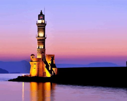 Chania Lighthouse paint by number