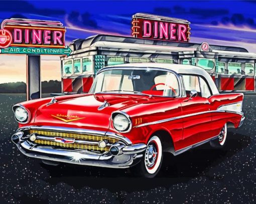 Chevrolet Bel Air Diner paint by number