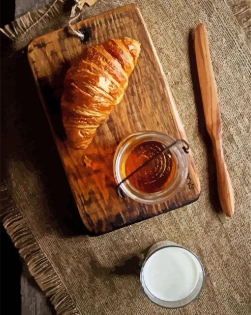 Croissant And Honey paint by number