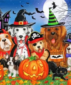 Cute Halloween Puppies paint by number