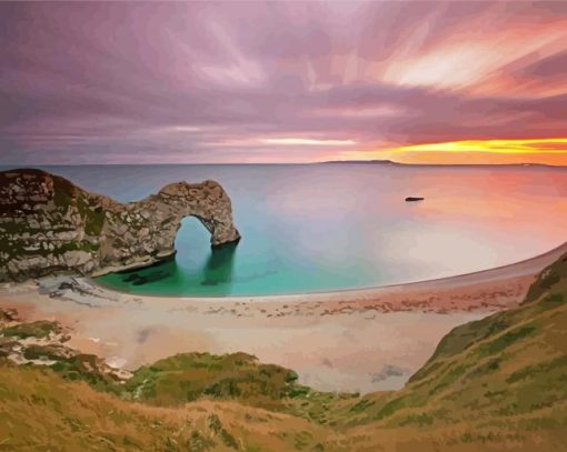 Durdle Door Sunset paint by numbers