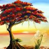 Flamboyan Tree Art paint by number