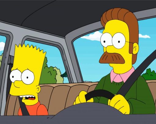 Flanders And Bart paint by number