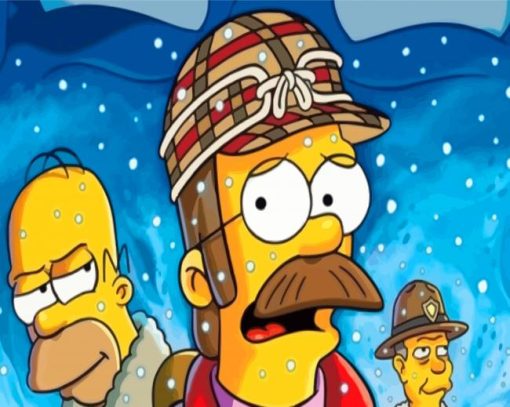 Flanders And The Simpsons paint by number