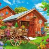 Flowers And Barn paint by number