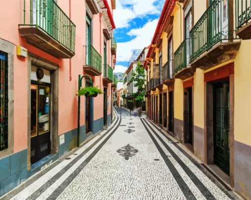 Funchal Streets paint by number