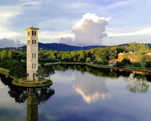 Furman University Landscape paint by number