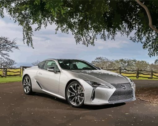 Grey Lexus LC paint by number