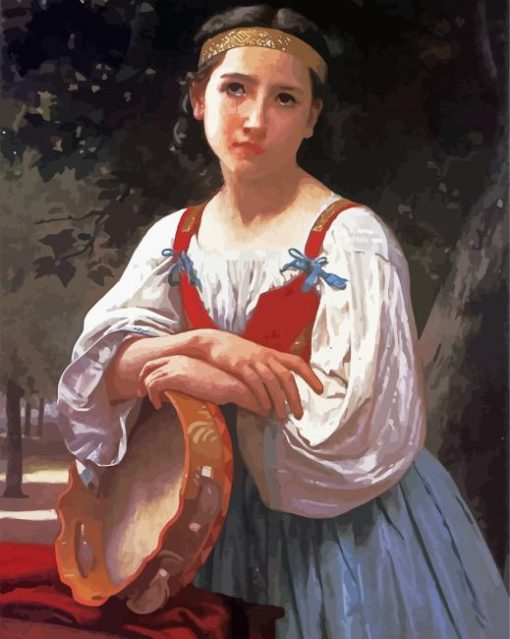 Gypsy Girl With A Basque Drum paint by number