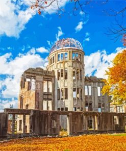 Hiroshima Atomic Bomb Dome paint by number