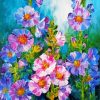 Hollyhocks Flowers Art paint by number