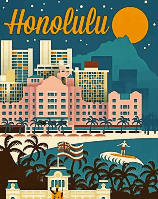 Honolulu Poster paint by number