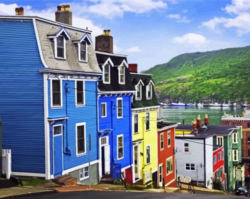 Houses St Johns Newfoundland And Labrador Canada paint by number