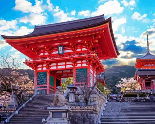 Kiyomizu Temple Japan paint by numbers