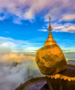 Kyaiktiyo Pagoda Myanmar paint by numbers