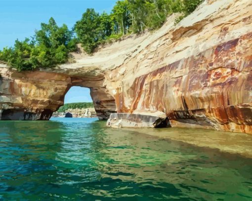 Mackinac Arch Rock paint by number