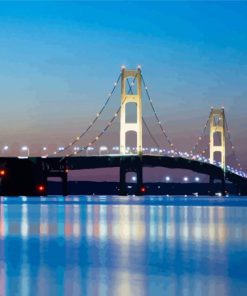 Mackinac Bridge At Night paint by number