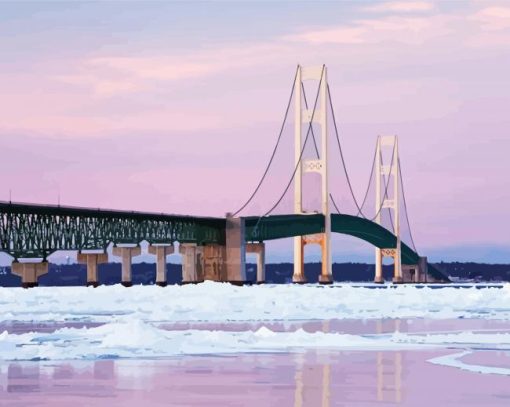 Mackinac Bridge paint by number