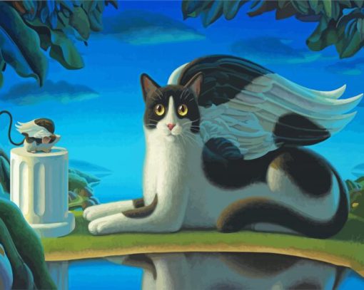 Mouse And Cat Angel paint by number