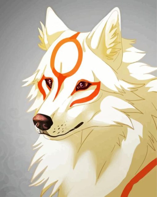 Okami Dog Anime paint by number