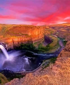 Palouse Waterfall paint by number