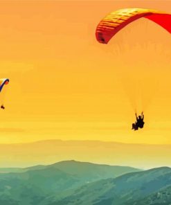 Paragliding At Sunset paint by numbers